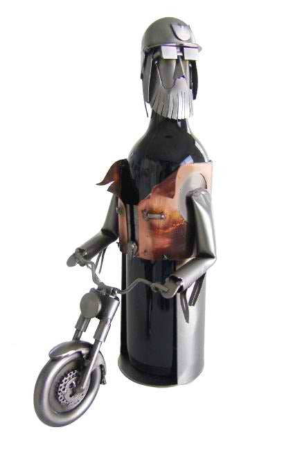 Motorcycle Rider Wine Bottle Holder - Gifted Parrot