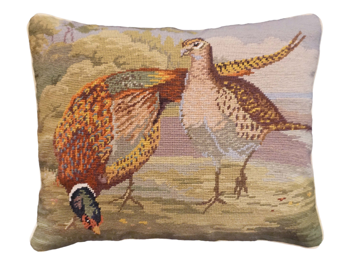 Two Pheasants 16&quot;X20&quot; Needlepoint Pillow