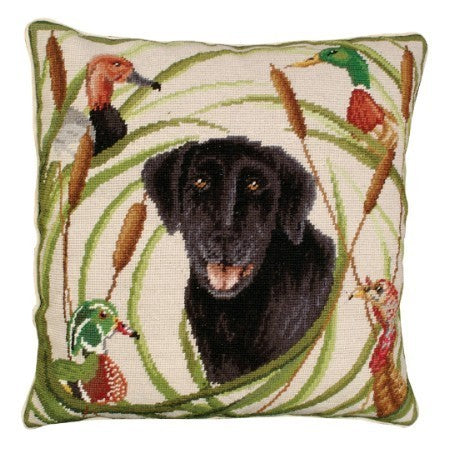 Sporting Black Lab Decorative Pillow