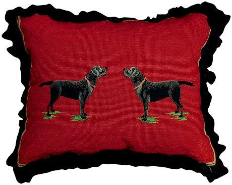 Black Lab 16X20 Needlepoint Decorative Pillow