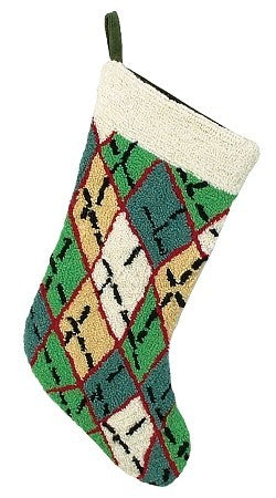 Argyle 16 Hooked Stocking Decorative