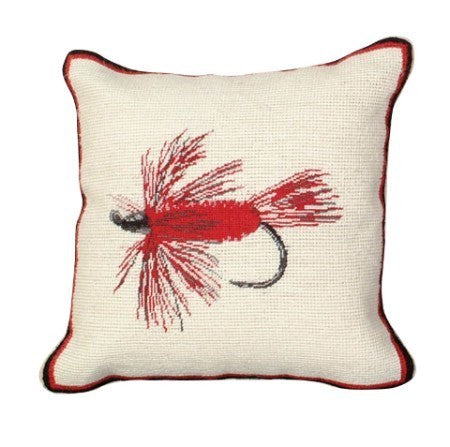 Hair Wing Fly 12X12 Petit Point Needlepoint Pillow