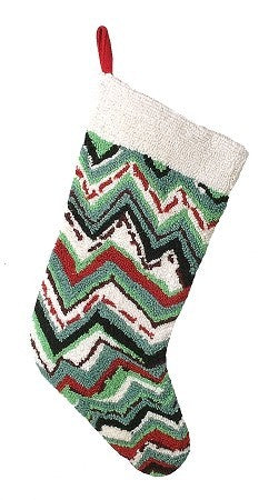 Holiday Chevron 16 Hooked Stocking