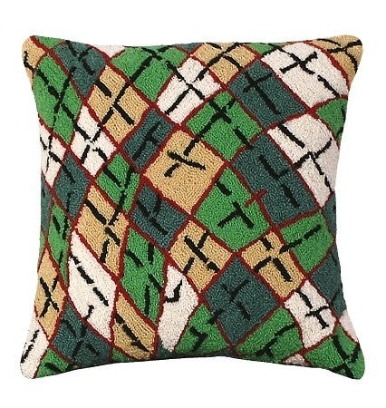 Argyle 18 x 18 Hooked Decorative Pillow