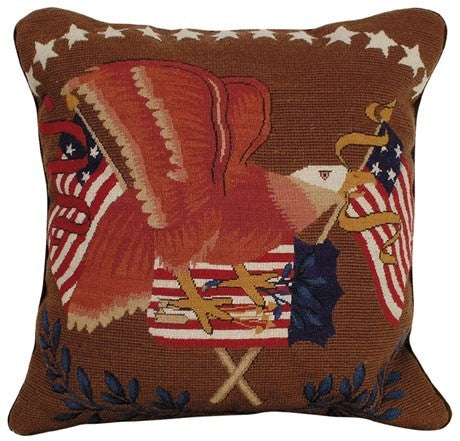 Eagle With Flag Decorative Pillow