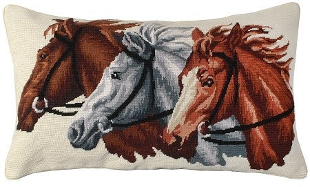 Trio Horse Decorative Pillow