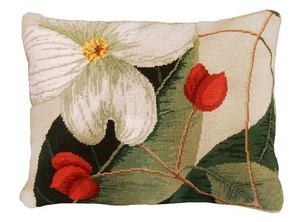 Dogwood 16 x 20 Needlepoint Pillow