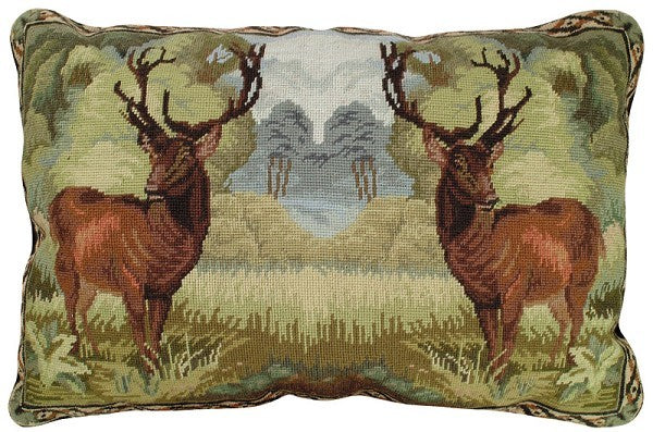 Deer 18x28 Needlepoint Decorative Pillow