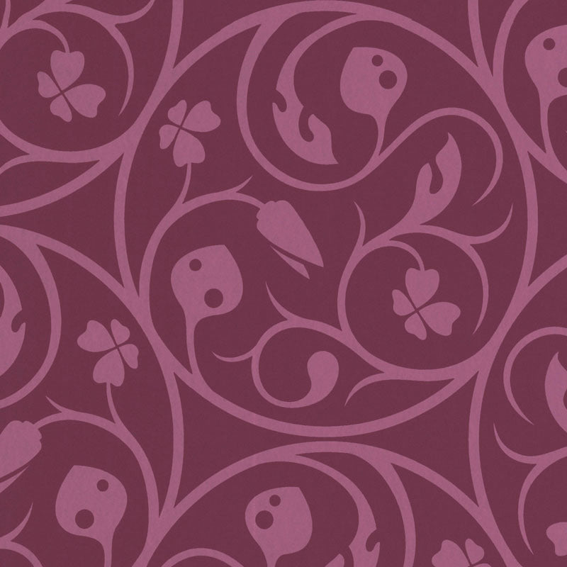 Clover Leaves Scroll Purple 255044 Wallpaper