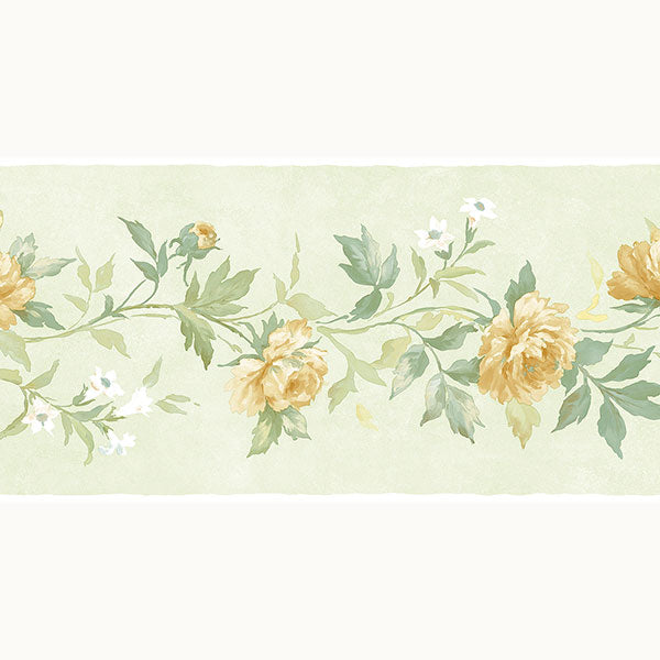 Green Large Floral Vine PP79473 Wallpaper Border