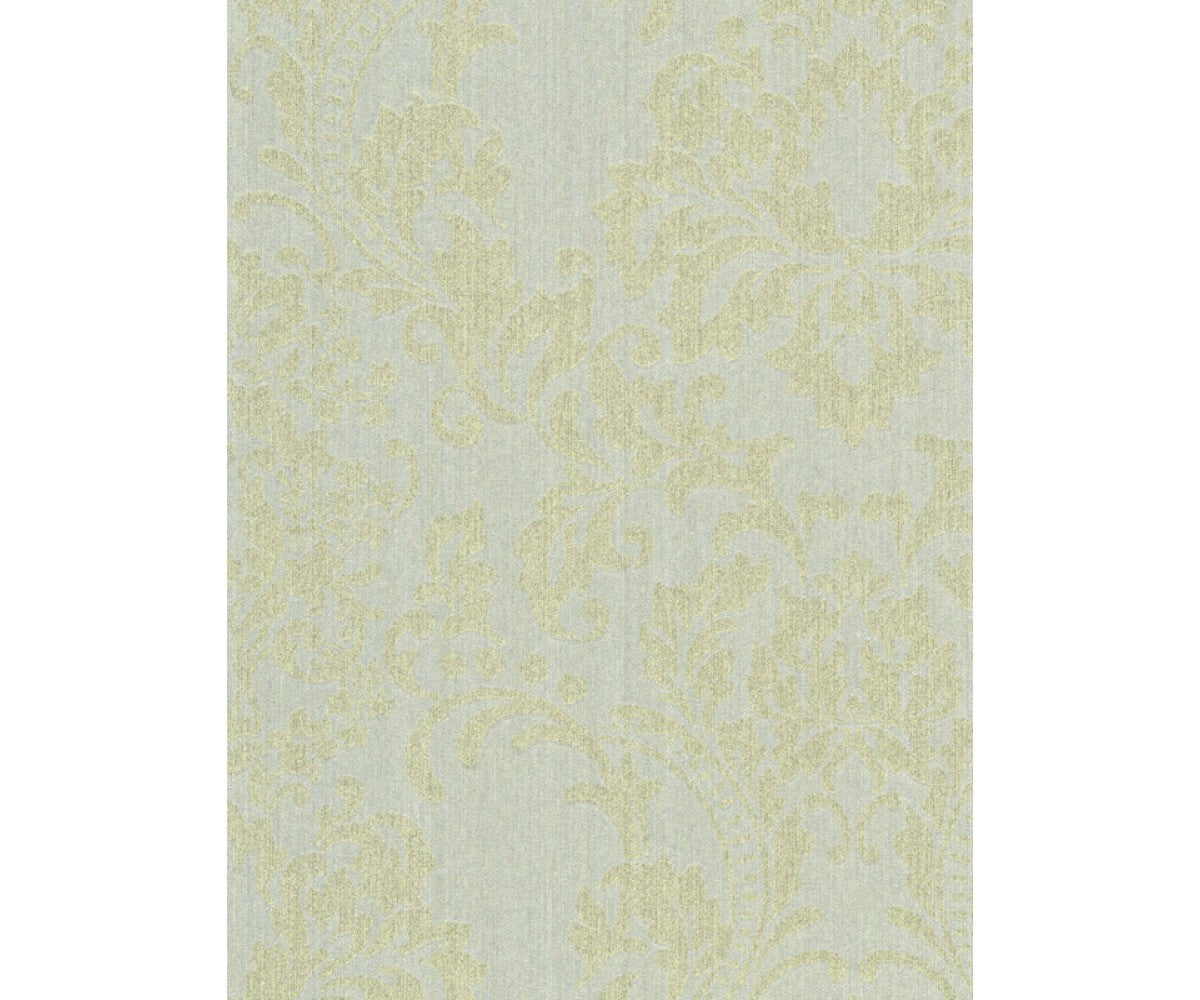 Baroque Textured Damask Metallic Green 290533 Wallpaper