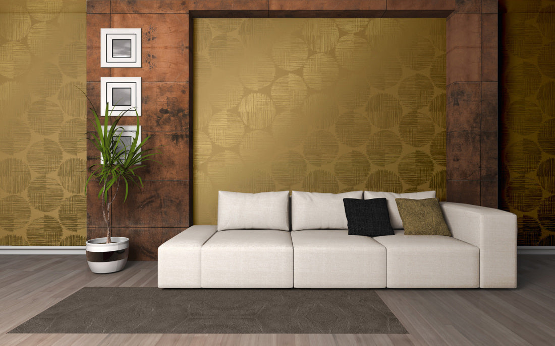 Yellow Metallic Spot 3 305502 Wallpaper