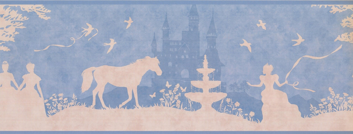 Princess Castle Horse Beige ZB3431BD Wallpaper Border