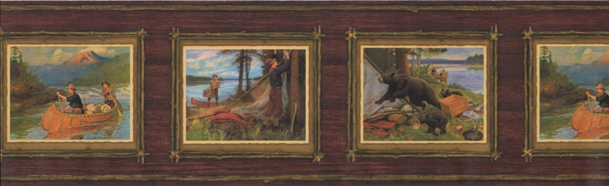 Hunt Hunters Paintings OA8073B Wallpaper Border