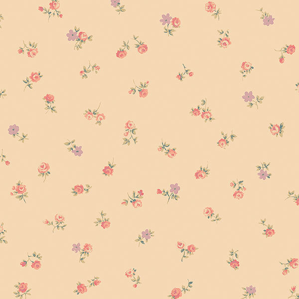 Red Brown Floral Spot AB27650 Wallpaper