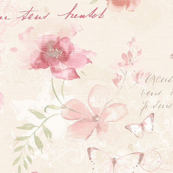 Pink Floral Stamps AB42431 Wallpaper