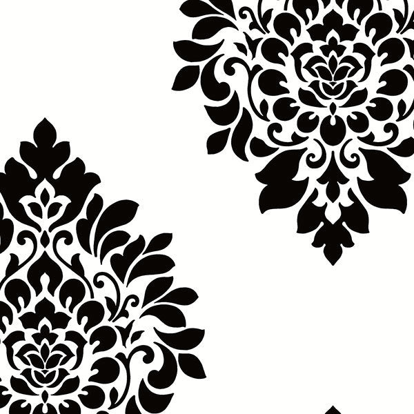 Black White Large Damask Spot BW28736 Wallpaper