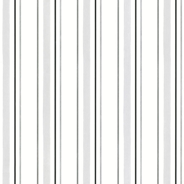 Black, Gray White Alex Pinstripe BW28751 Wallpaper