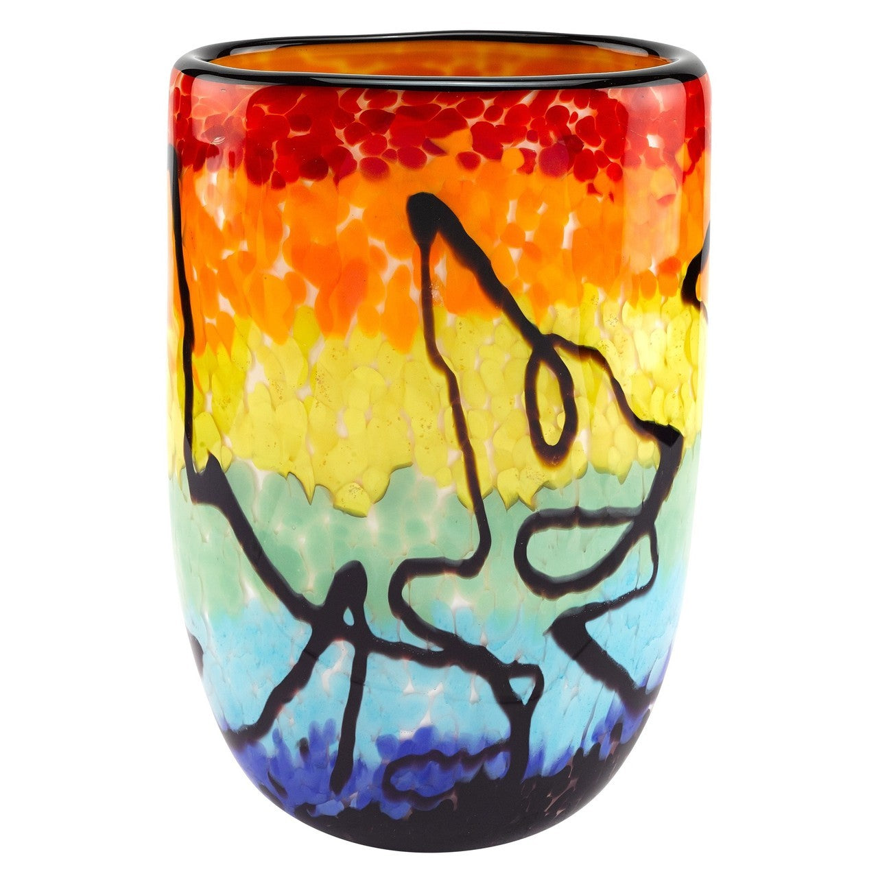 Badash Crystal Allura Murano Style Art Glass Multi-Color Floppy