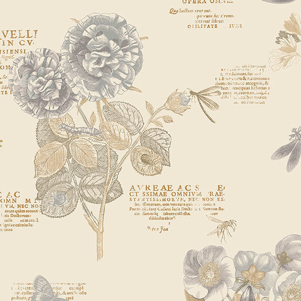 Off White Floral Script PA34245 Wallpaper