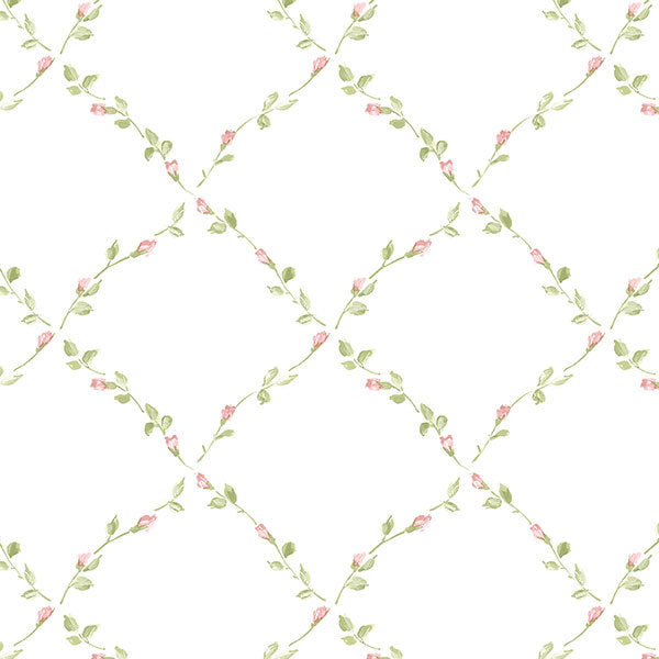 Green Floral Trellis PP27726 Wallpaper