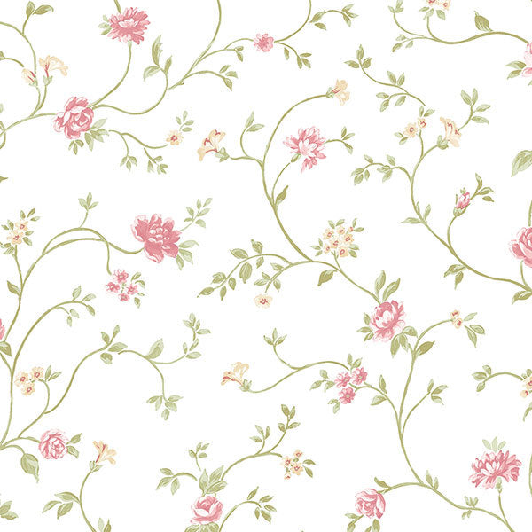 Pink Green Floral Vine PP27729 Wallpaper