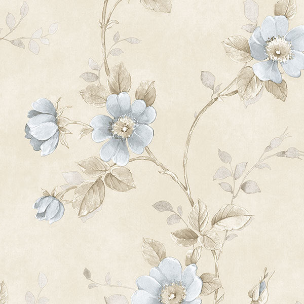 Blue Beige Floral Vine RG35732 Wallpaper