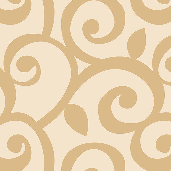 Tan Cream Large Scroll SH34510 Wallpaper