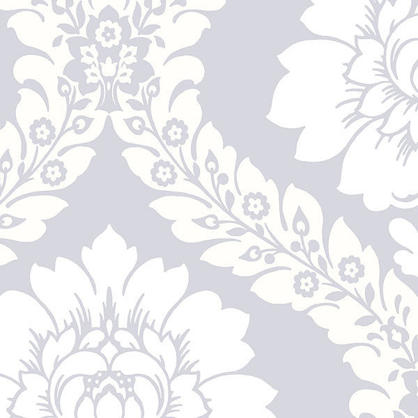 Silver Sharla Damask SH34519 Wallpaper