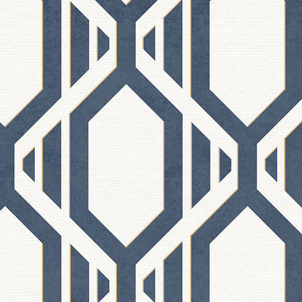 Navy Contemporary Trellis SH34547 Wallpaper