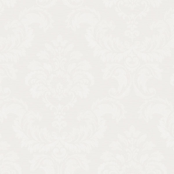 White Silk Damask SK34710 Wallpaper