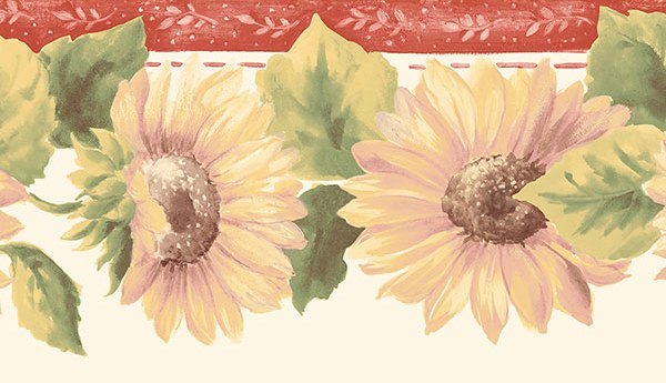 Red Yellow Sunflowers KC78356DC Wallpaper Border