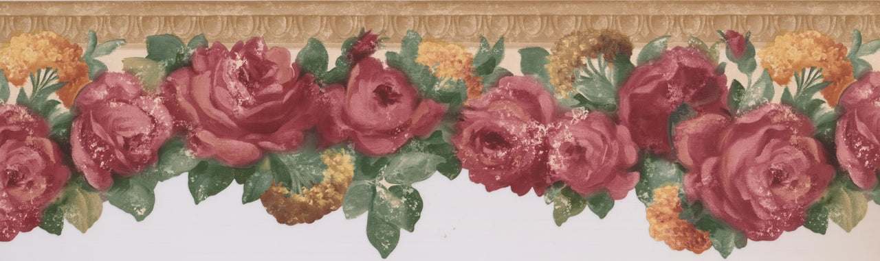 victorian rose wallpaper border