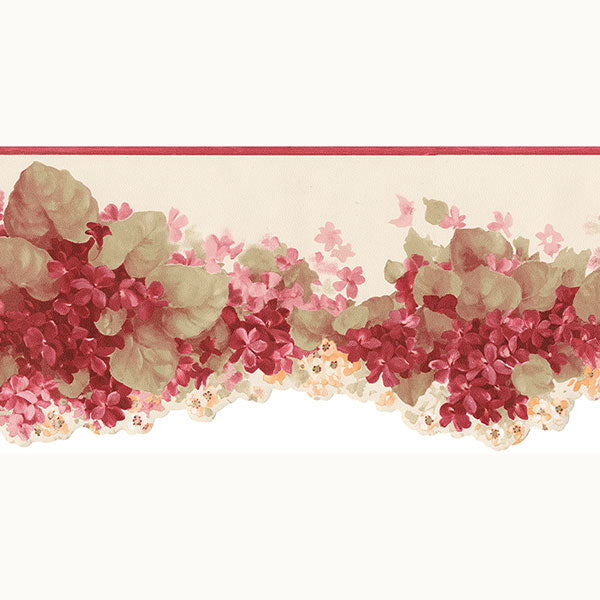 Red Kristen Bouquet CO77197DC Wallpaper Border